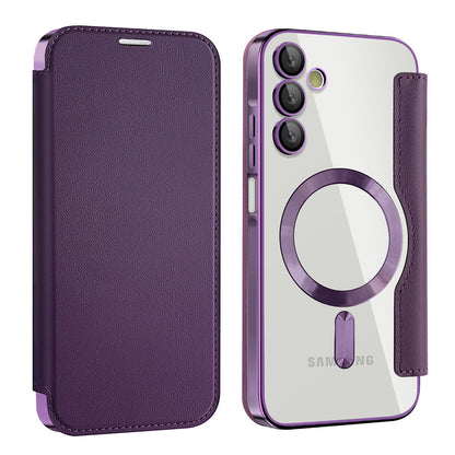 Coque MagSafe pour Samsung Galaxy A15 5G A156 / A15 A155, Techsuit, SmartMag Book, Violet