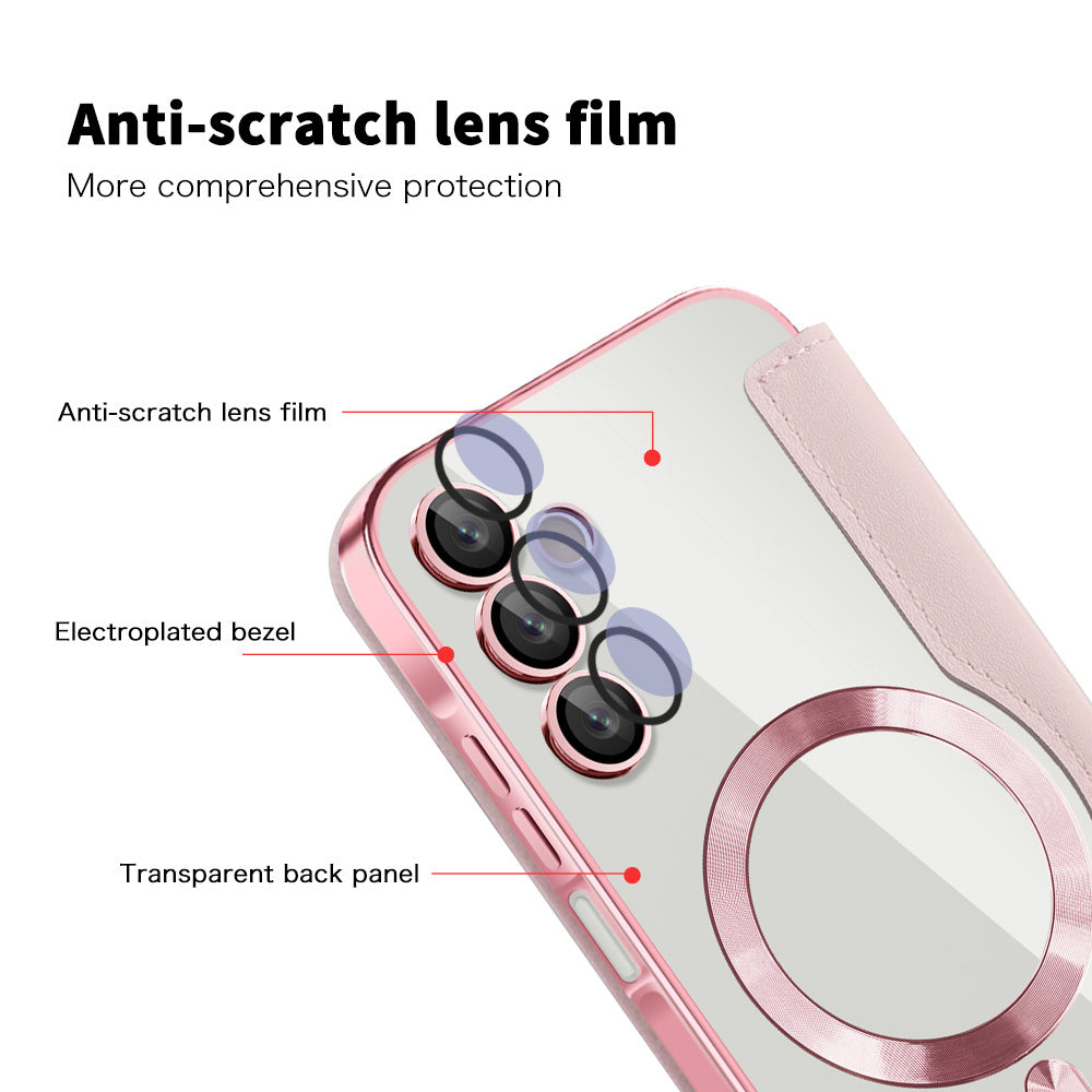 MagSafe-Hülle für Samsung Galaxy A15 5G A156 / A15 A155, Techsuit, SmartMag Book, Rosa