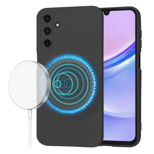 MagSafe-Hülle für Samsung Galaxy A15 A155, Techsuit, SoftFlex, Schwarz