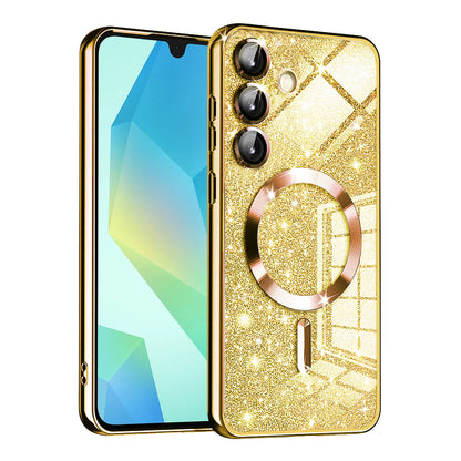 Coque MagSafe pour Samsung Galaxy A16 5G A166 / A16 4G A165, Techsuit, Luxury Glitter, Dorée