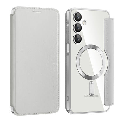 Coque MagSafe pour Samsung Galaxy A16 5G A166 / A16 4G A165, Techsuit, SmartMag Book, Gris