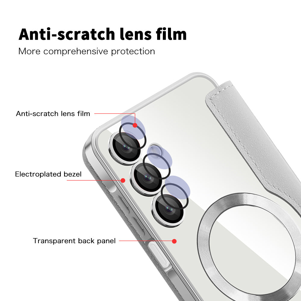 Coque MagSafe pour Samsung Galaxy A16 5G A166 / A16 4G A165, Techsuit, SmartMag Book, Gris