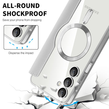 Coque MagSafe pour Samsung Galaxy A16 5G A166 / A16 4G A165, Techsuit, SmartMag Book, Gris