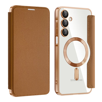 MagSafe Case for Samsung Galaxy A16 5G A166 / A16 4G A165, Techsuit, SmartMag Book, Brown