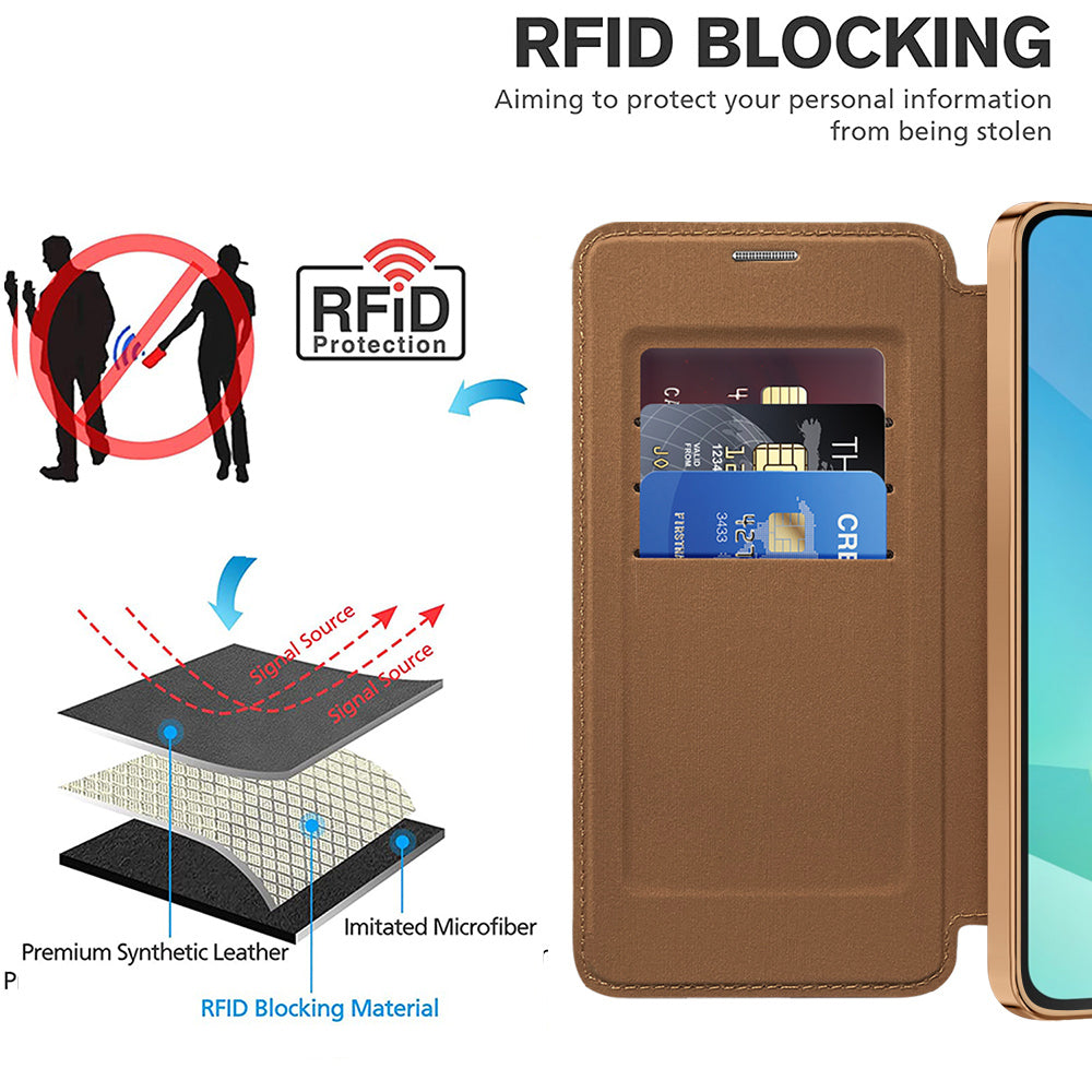MagSafe Case for Samsung Galaxy A16 5G A166 / A16 4G A165, Techsuit, SmartMag Book, Brown