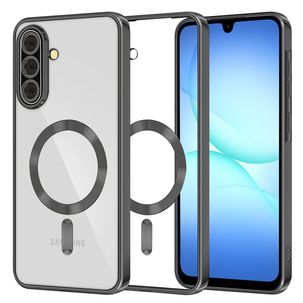 MagSafe-Hülle für Samsung Galaxy A17 4G / A17 5G, Techsuit, Luxury Crystal, Schwarz