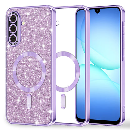MagSafe-Hülle für Samsung Galaxy A17 4G / A17 5G, Techsuit, Luxury Glitter, Hellviolett