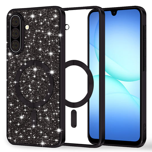 MagSafe Case for Samsung Galaxy A17 4G / A17 5G, Techsuit, Luxury Glitter, Black
