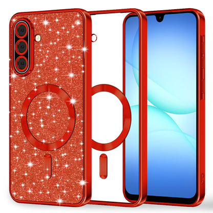MagSafe-Hülle für Samsung Galaxy A17 4G / A17 5G, Techsuit, Luxury Glitter, Rot