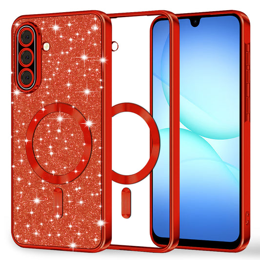 MagSafe Case for Samsung Galaxy A17 4G / A17 5G, Techsuit, Luxury Glitter, Red