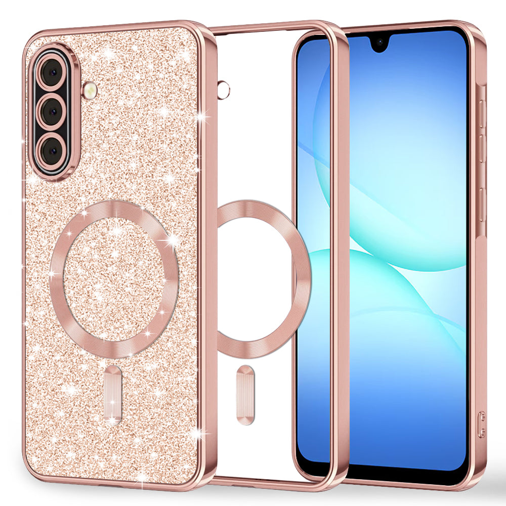 MagSafe-Hülle für Samsung Galaxy A17 4G / A17 5G, Techsuit, Luxury Glitter, Rosa
