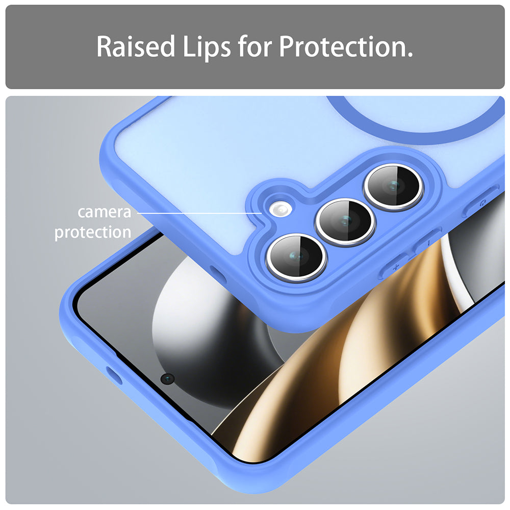 Coque MagSafe pour Samsung Galaxy A17 5G, Techsuit, HaloFrost II, Bleue