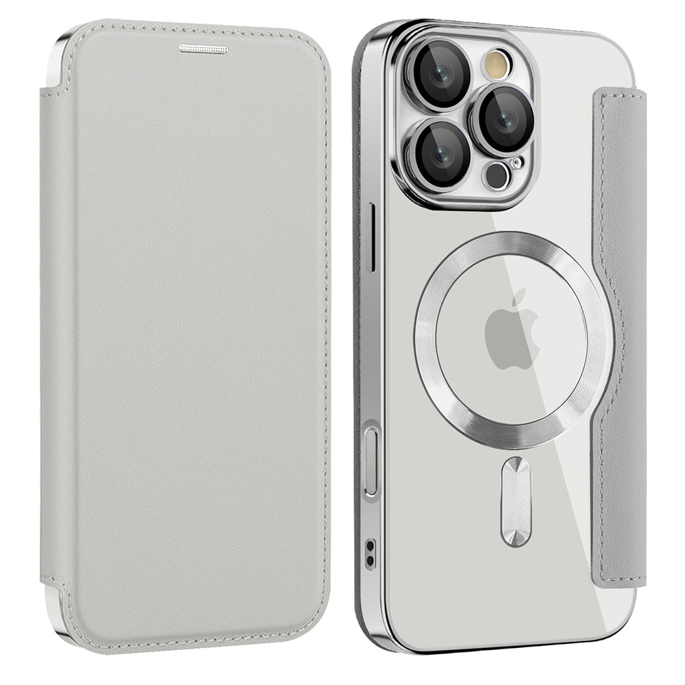 MagSafe-Hülle für Samsung Galaxy A17 5G, Techsuit, SmartMag Book, Grau