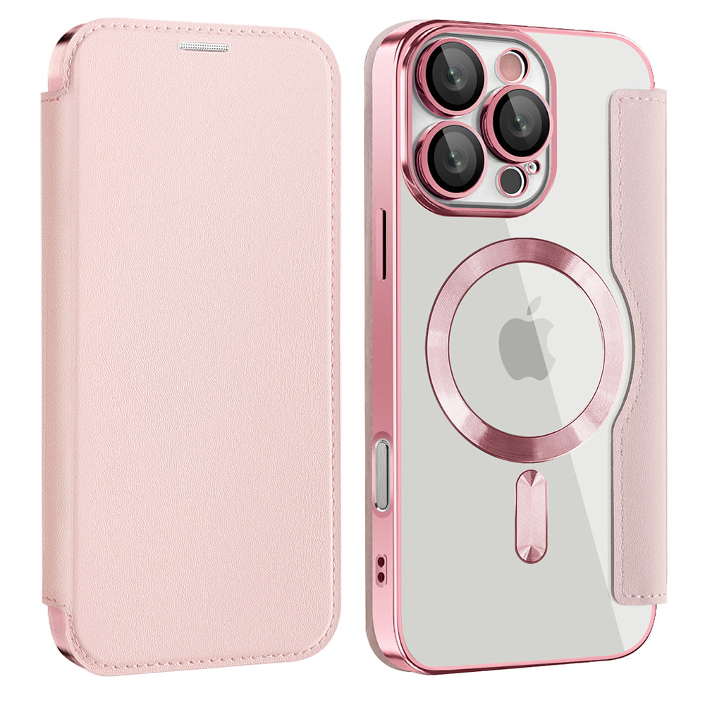 Coque MagSafe pour Samsung Galaxy A17 5G, Techsuit, SmartMag Book, Rose