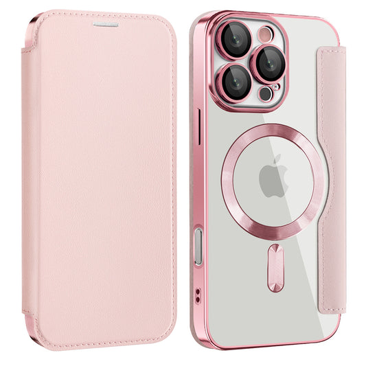 Coque MagSafe pour Samsung Galaxy A17 5G, Techsuit, SmartMag Book, Rose