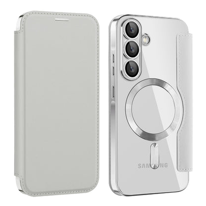 Coque MagSafe pour Samsung Galaxy A26 A266, Techsuit, SmartMag Book, Gris