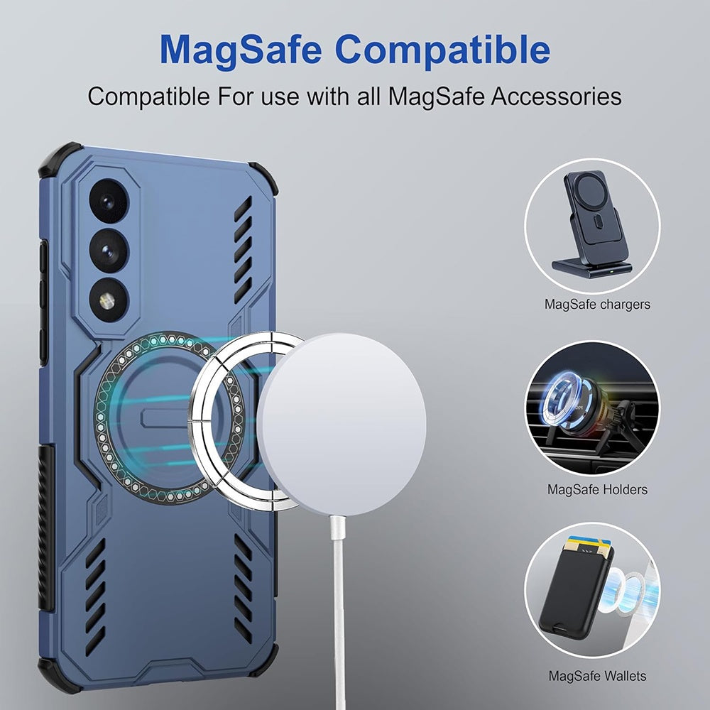 Coque MagSafe pour Samsung Galaxy A27 5G, Techsuit, ArmorMag, Bleue