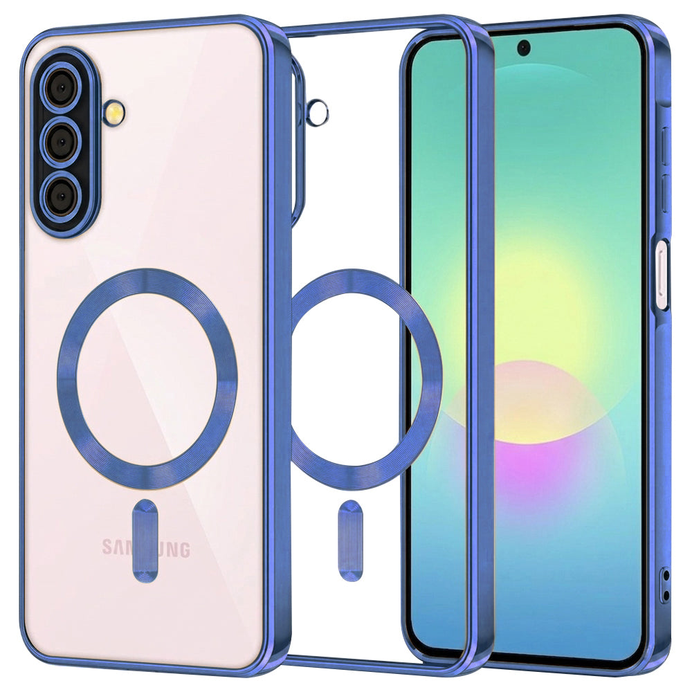 Coque MagSafe pour Samsung Galaxy A27 5G, Techsuit, Luxury Crystal, Bleu Foncé