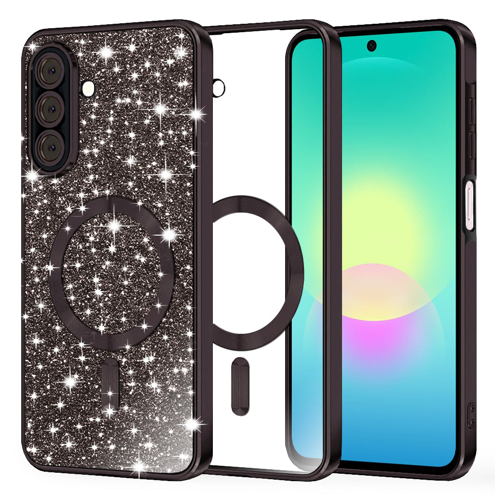 Coque MagSafe pour Samsung Galaxy A27 5G, Techsuit, Luxury Glitter, Noire