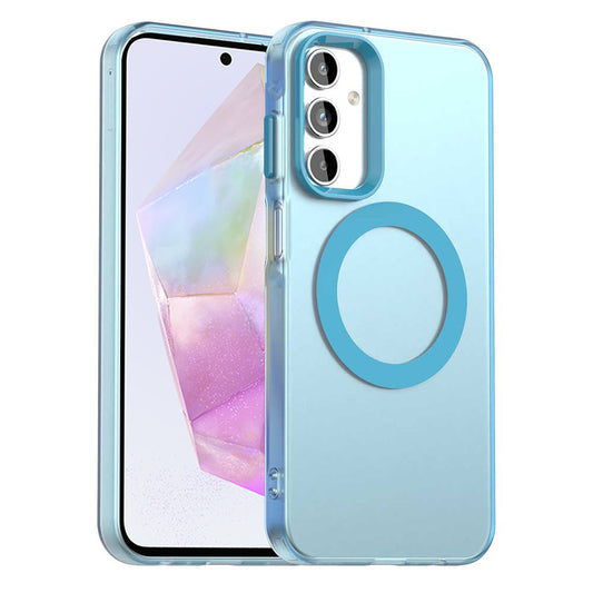 Coque MagSafe pour Samsung Galaxy A35 5G A356, Techsuit, CandyCase, Bleue