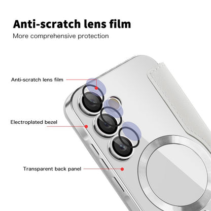 Coque MagSafe pour Samsung Galaxy A35 5G A356, Techsuit, SmartMag Book, Gris