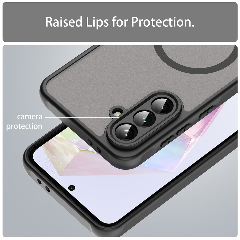 Coque MagSafe pour Samsung Galaxy A36 A366, Techsuit, HaloFrost II, Noire