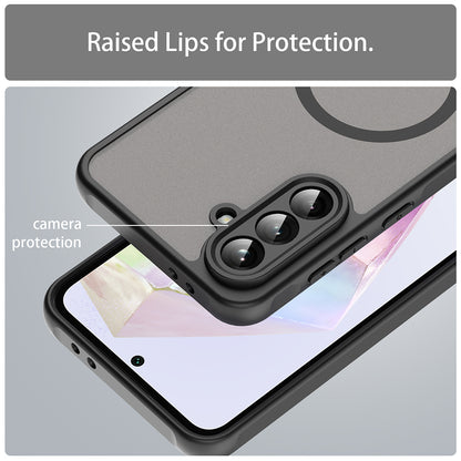 Coque MagSafe pour Samsung Galaxy A36 A366, Techsuit, HaloFrost II, Noire