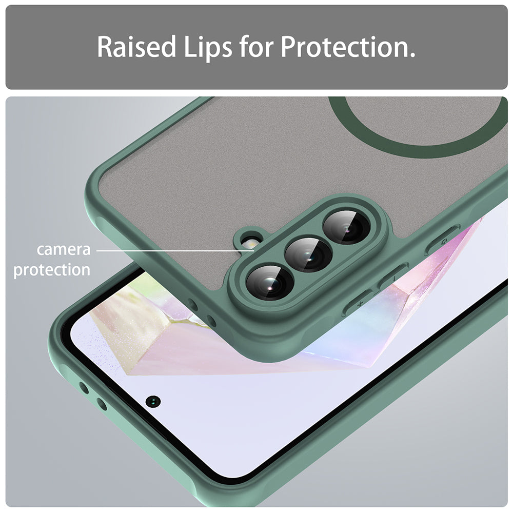 Coque MagSafe pour Samsung Galaxy A36 A366, Techsuit, HaloFrost II, Vert