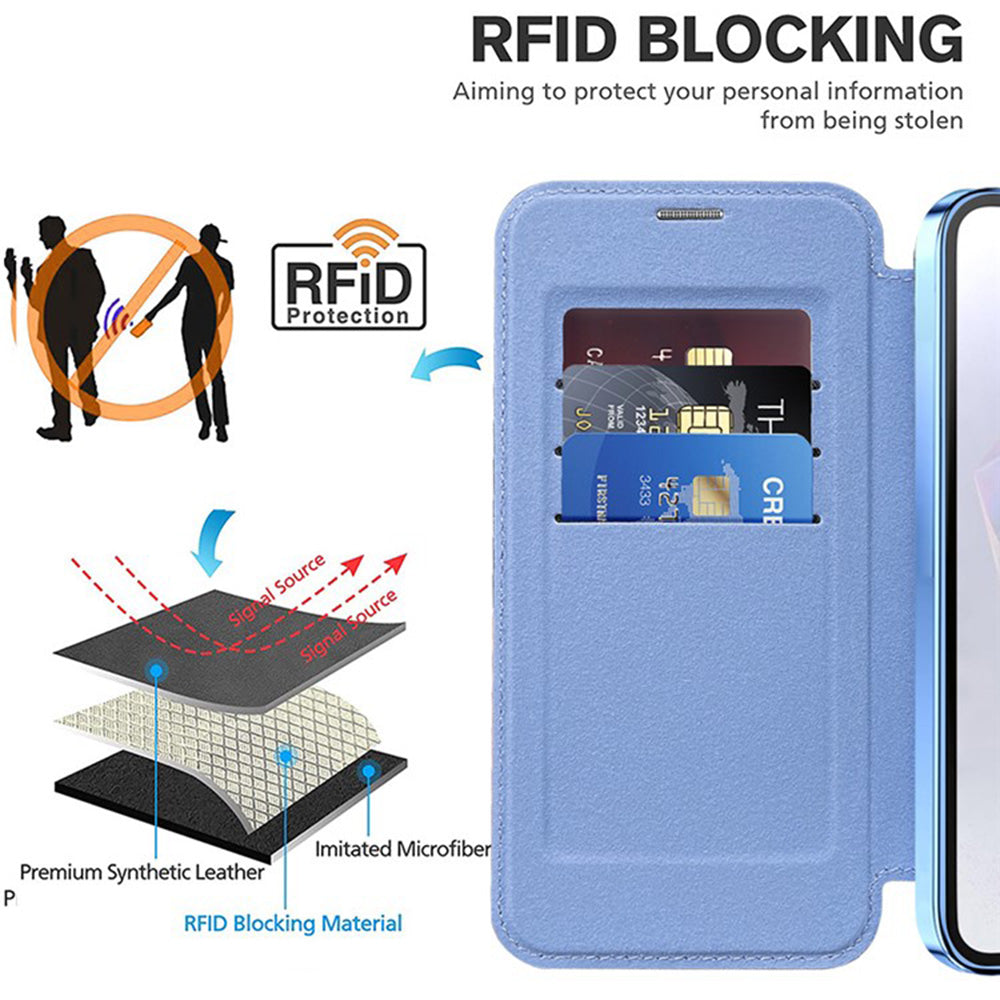 MagSafe Case for Samsung Galaxy A36 A366, Techsuit, SmartMag Book, Blue
