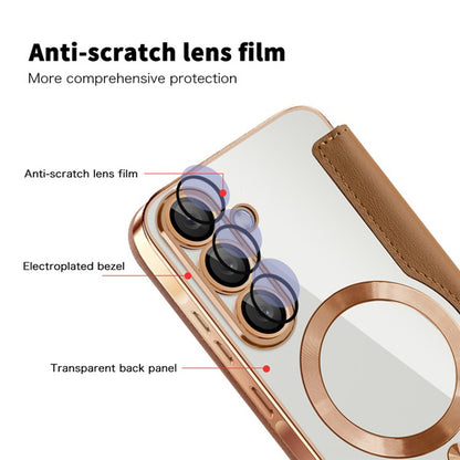 MagSafe Case for Samsung Galaxy A36 A366, Techsuit, SmartMag Book, Brown
