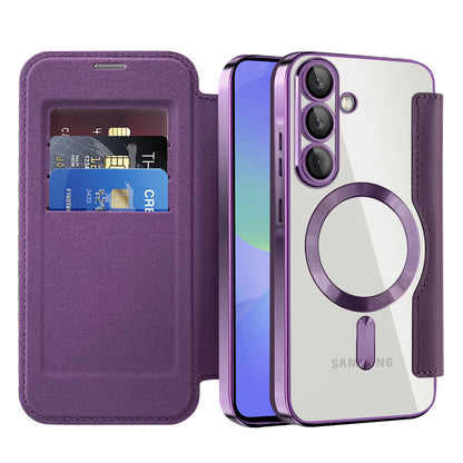 MagSafe Case for Samsung Galaxy A36 A366, Techsuit, SmartMag Book, Purple