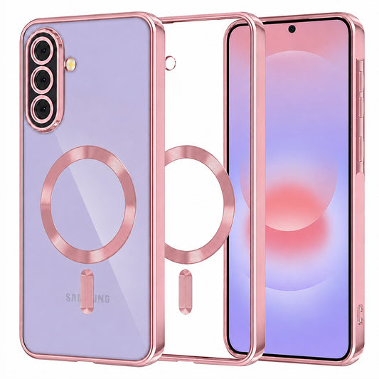Coque MagSafe pour Samsung Galaxy A37 5G, Techsuit, Luxury Crystal, Rose