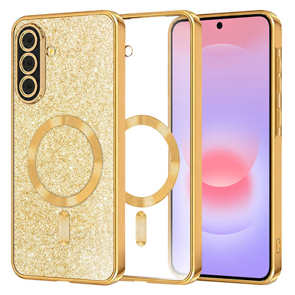 MagSafe-Hülle für Samsung Galaxy A37 5G, Techsuit, Luxury Glitter, Gold