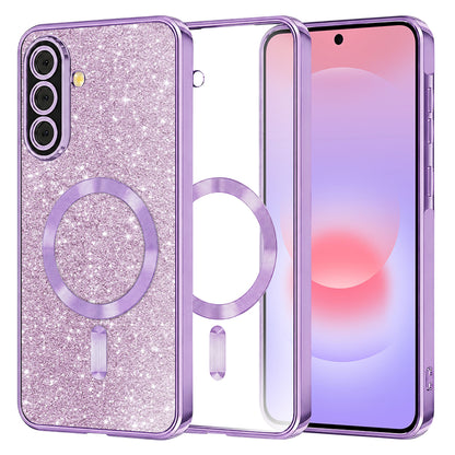 MagSafe-Hülle für Samsung Galaxy A37 5G, Techsuit, Luxury Glitter, Hellviolett