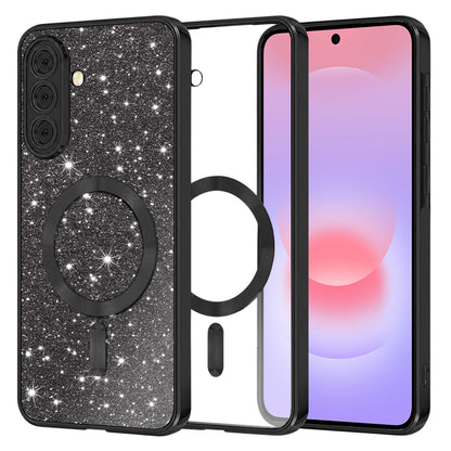 Coque MagSafe pour Samsung Galaxy A37 5G, Techsuit, Luxury Glitter, Noire