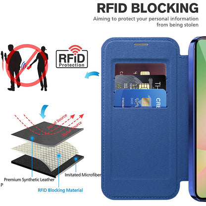 Étui MagSafe pour Samsung Galaxy A37 5G, Techsuit, SmartMag Book, Bleu