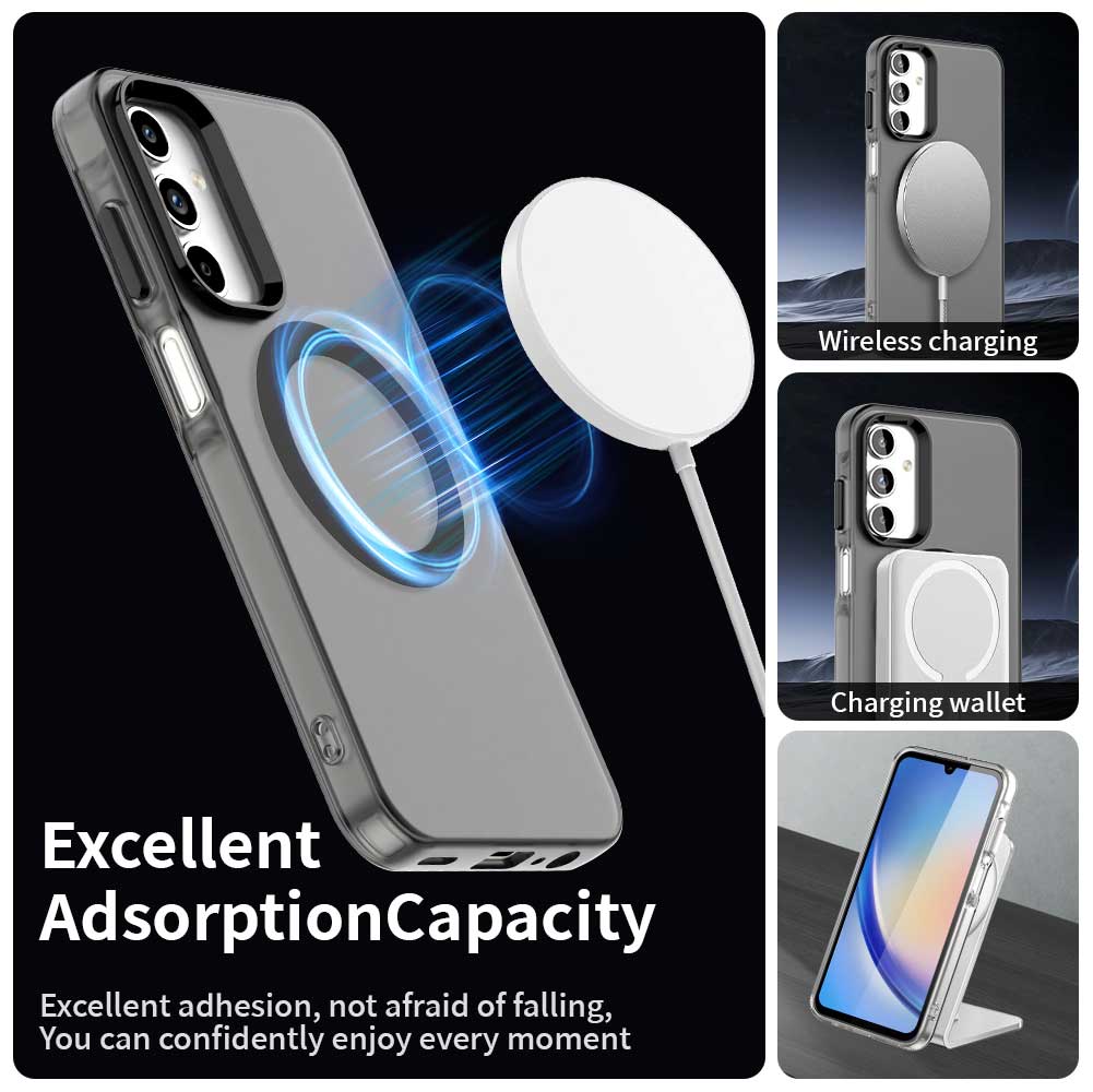 Coque MagSafe pour Samsung Galaxy A55 5G A556, Techsuit, CandyCase, Noire