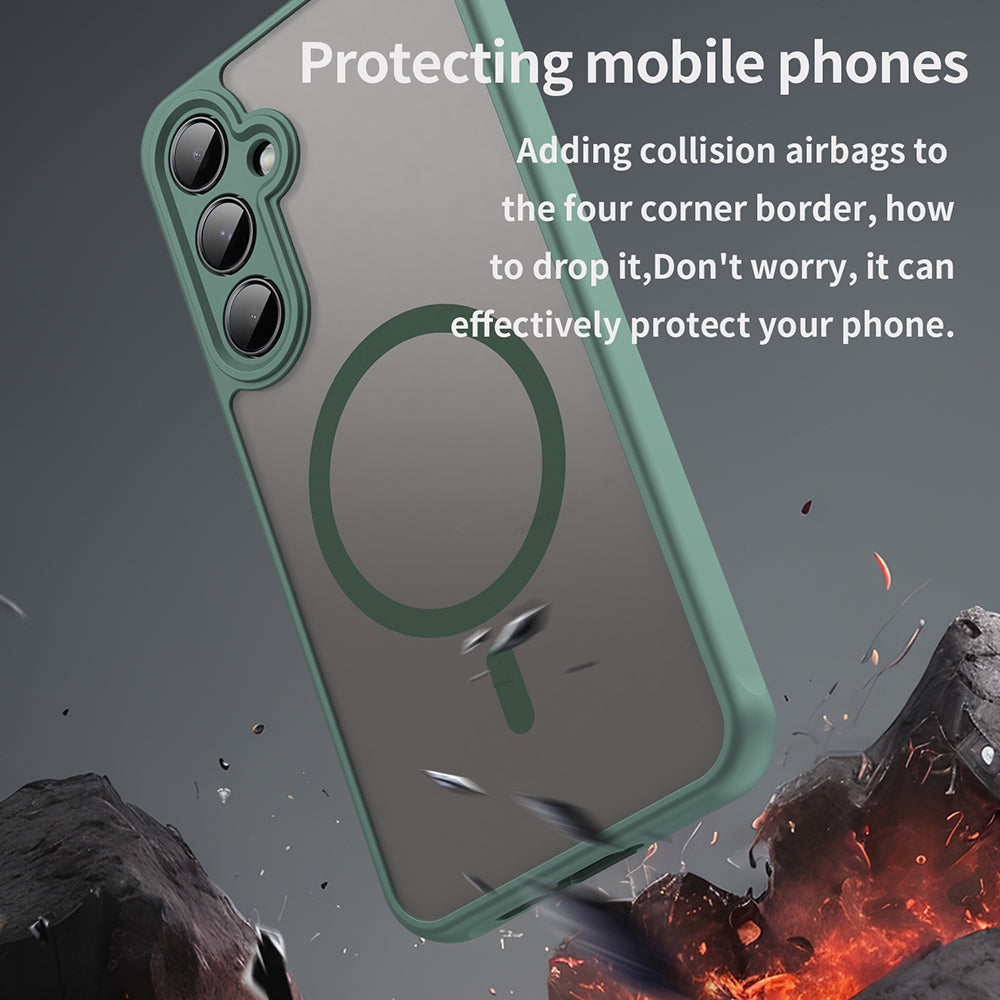 MagSafe Case for Samsung Galaxy A55 5G A556, Techsuit, HaloFrost II, Green