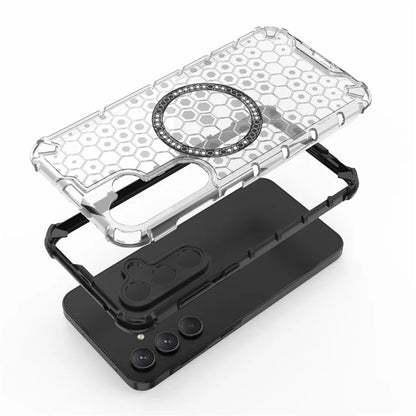 Coque MagSafe pour Samsung Galaxy A55 5G A556, Techsuit, HoneyComb Shield, Noire