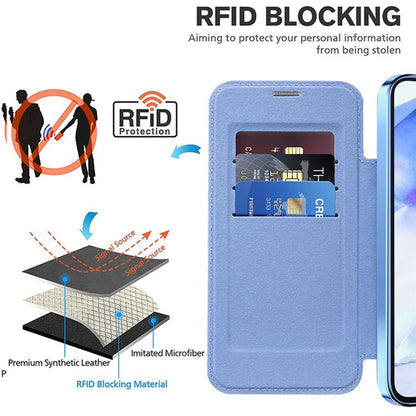 Coque MagSafe pour Samsung Galaxy A55 5G A556, Techsuit, SmartMag Book, Bleu
