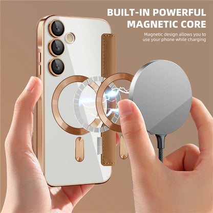 MagSafe-Hülle für Samsung Galaxy A55 5G A556, Techsuit, SmartMag Book, Braun