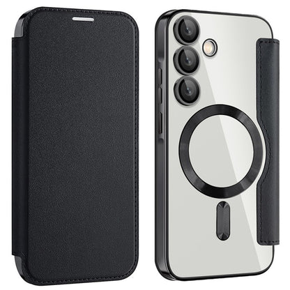 Coque MagSafe pour Samsung Galaxy A55 5G A556, Techsuit, SmartMag Book, Noire