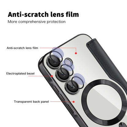 Coque MagSafe pour Samsung Galaxy A55 5G A556, Techsuit, SmartMag Book, Noire