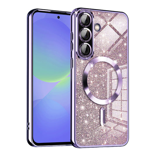 MagSafe Case for Samsung Galaxy A56 A566 / A36 A366, Techsuit, Luxury Glitter, Light Purple