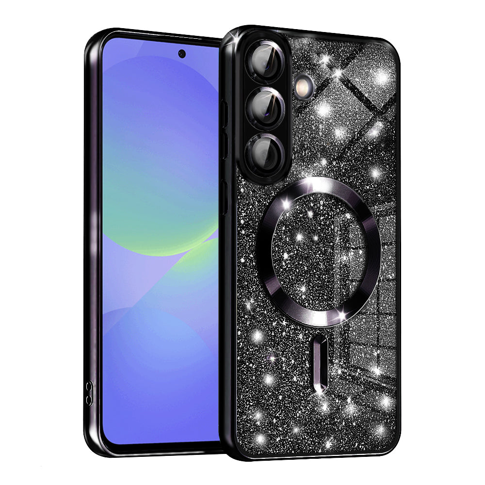 MagSafe-Hülle für Samsung Galaxy A56 A566 / A36 A366, Techsuit, Luxury Glitter, Schwarz