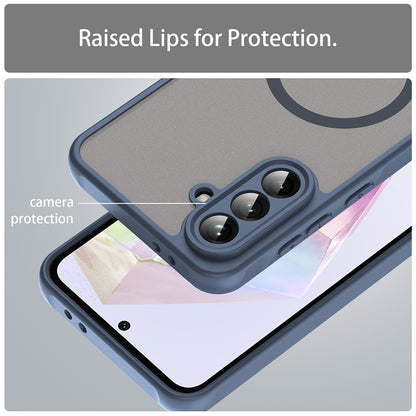 Coque MagSafe pour Samsung Galaxy A56 A566, Techsuit, HaloFrost II, Bleu marine