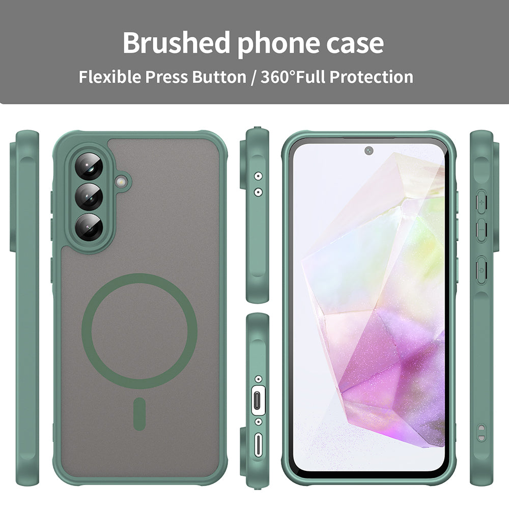 Coque MagSafe pour Samsung Galaxy A56 A566, Techsuit, HaloFrost II, Vert