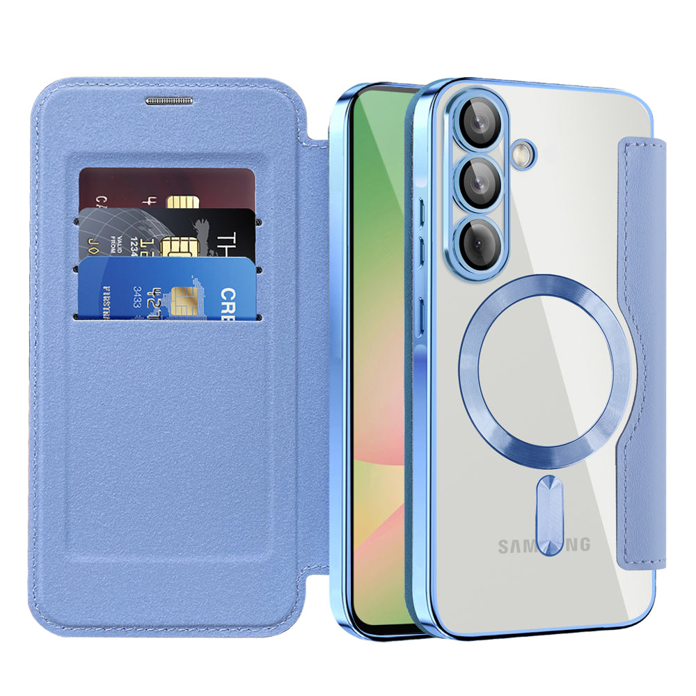 MagSafe-Hülle für Samsung Galaxy A56 A566, Techsuit, SmartMag Book, Blau