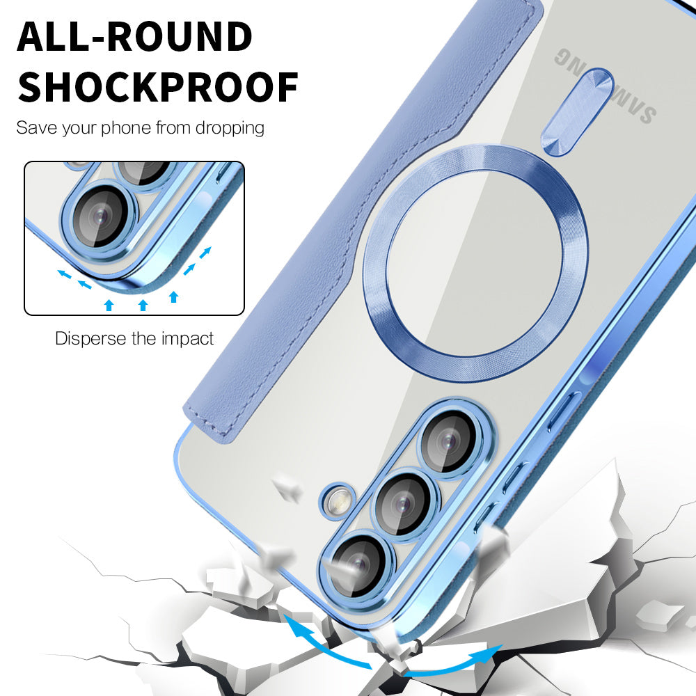 MagSafe-Hülle für Samsung Galaxy A56 A566, Techsuit, SmartMag Book, Blau