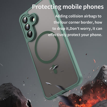 MagSafe Hülle für Samsung Galaxy A57 5G, Techsuit, HaloFrost II, Grün